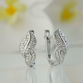 Серьги Галатея - Серебро 925, Фианит (арт. 3302.1)