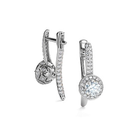 Серьги Дар - Серебро 925, Муассанит, Фианит (арт. С-5174рс1612800)