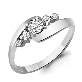 Кольцо Аквамарин - Серебро 925, Фианит (арт. 656841.5)