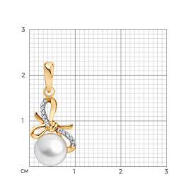 Подвеска SOKOLOV - Золото 585, Жемчуг культивированный, Фианит (арт. 793183)