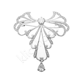 Брошь Мастер Клио - Серебро 925, Фианит (арт. 800122)