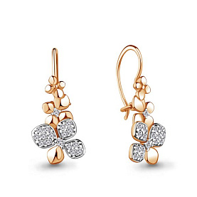 Серьги Аквамарин - Золото 585, Фианит (арт. 48762А.1)