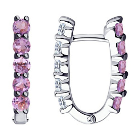 Серьги SOKOLOV - Серебро 925, Аметист, Фианит (арт. 92022237)