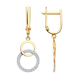 Серьги SOKOLOV - Золото 585, Фианит (арт. 0200556)