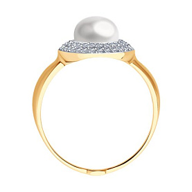 Кольцо SOKOLOV - Золото 375, Жемчуг культивированный, Фианит (арт. 37791083)