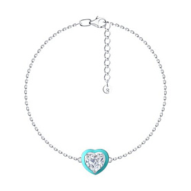 Браслет SOKOLOV - Серебро 925, Фианит, Эмаль (арт. 94051532)
