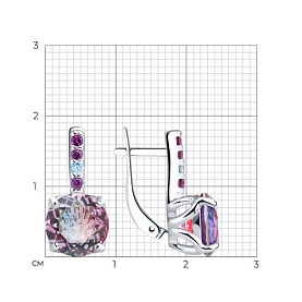 Серьги SOKOLOV - Серебро 925, Синтетический ситалл , Фианит (арт. 92021924)
