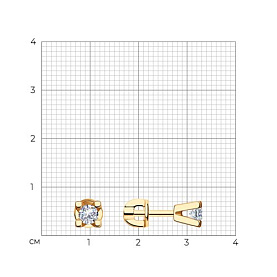 Серьги SOKOLOV - Серебро 925, Фианит (арт. 93020530)