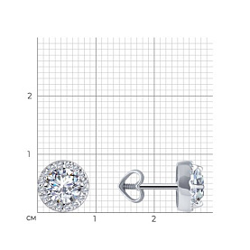 Серьги Diamant - Золото 585, Фианит (арт. 52-122-02352-1)