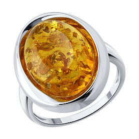 Кольцо SOKOLOV - Серебро 925, Янтарь (арт. 83010305)