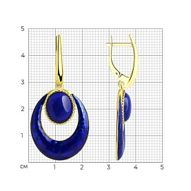 Серьги Diamant - Серебро 925, Ляпис, Эмаль (арт. 93-321-01863-1)