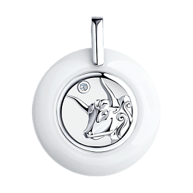 Подвеска Diamant - Серебро 925, Керамика, Фианит (арт. 94-130-00571-1)